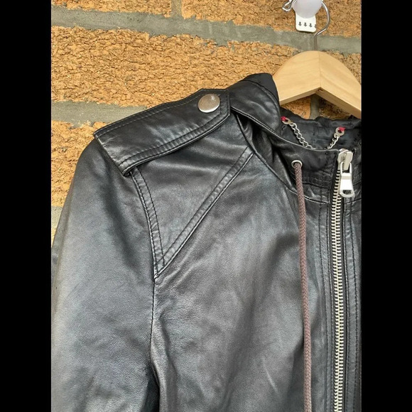 Marc Jacob's supple leather hooded jacket large - Picture 3 of 14
